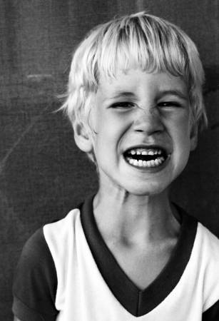 Boy making a face