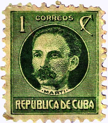 Marti on Cuban stamp from 1899