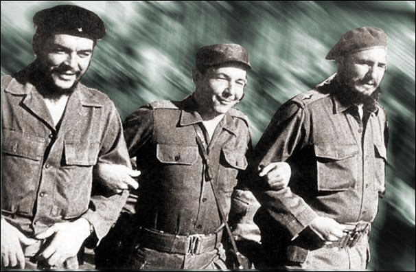 Che, Raul and Fidel in Havana